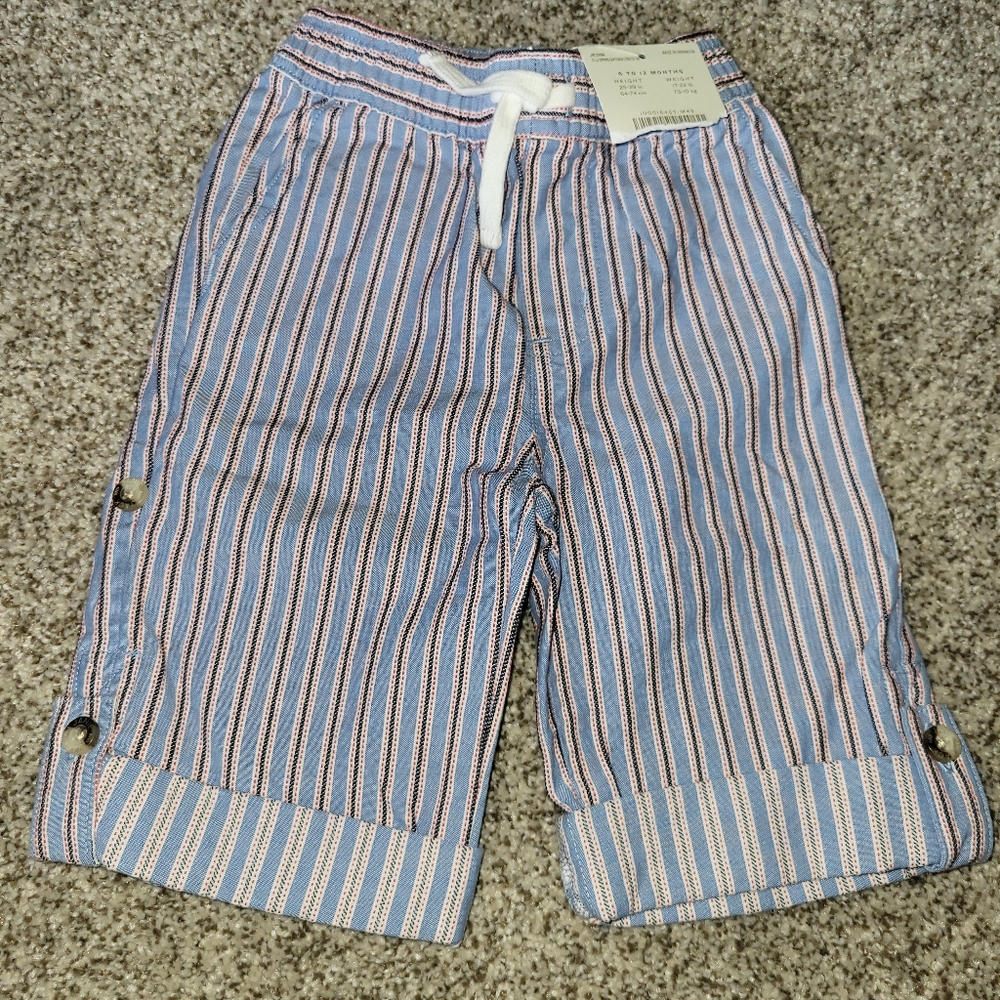 NWT. Janie and Jack Boys seersucker pants 6-12 mos